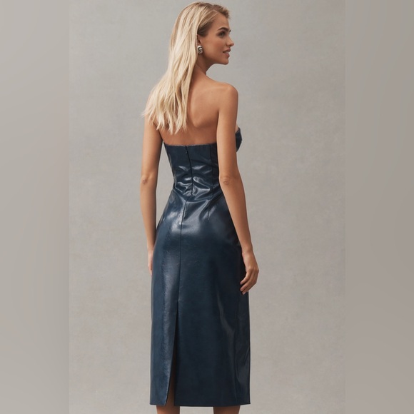 Mare Mare Faux Leather Strapless Slim
Midi Dress EEUC once worn. Sz S - Picture 4 of 6